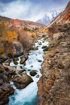 Iskanderkul Waterfall or Fann Niagara in Fann Mountains