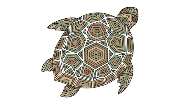 Mosaic Turtle Illustration A Unique and Colorful Geometric Design