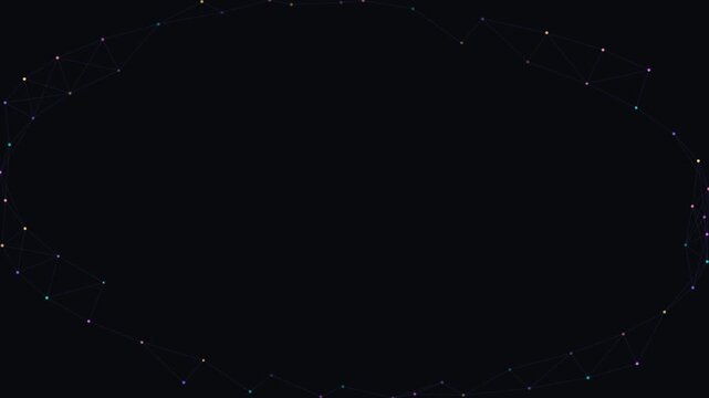 Abstract dark background with a subtle luminous digital geometric pattern resembling interconnected points and lines