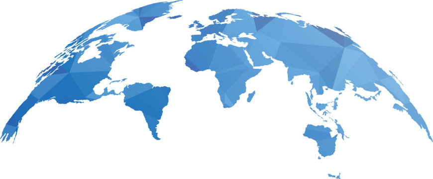 Grayscale Low Poly World Map Globe Polygonal Style for Corporate and Web Design Vector Illustration