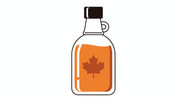Maple syrup bottle with cap.