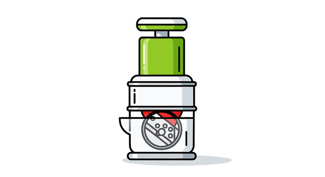 Modern Juicer Illustration - Fresh Fruit and Healthy Lifestyle.