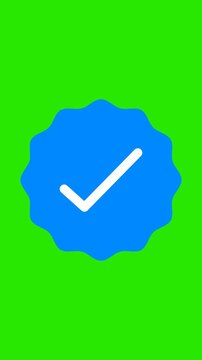 Check mark animation in flat and modern style on green background. Full HD. 4K