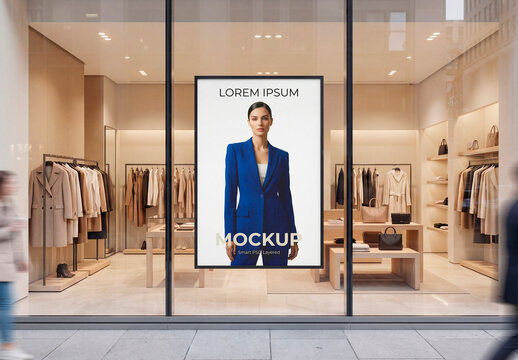 Fashion Store Window Poster Mockup