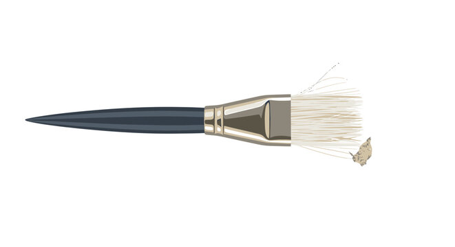 Paint Brush with White Bristles.