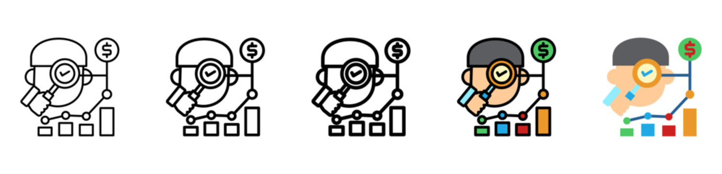 Forecast Icon With Differences and Colors Style Illustration