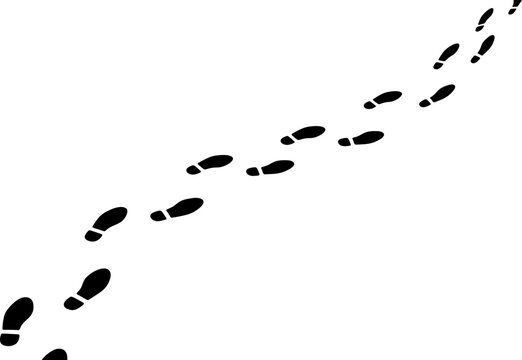 footprints in the sand, flat vector footprints trail 
