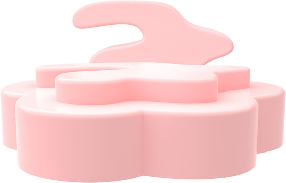Curvy 3D shape product display podium