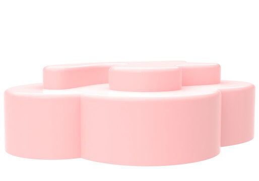 Empty pink organic 3D shape product display podium