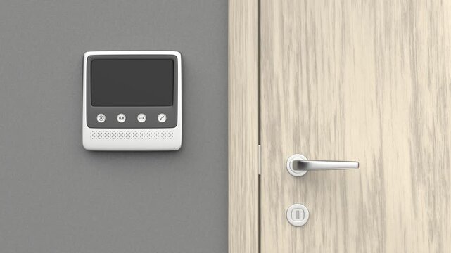 Video intercom near the entrance door in an apartment