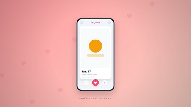 Dating app interface on smartphone screens.