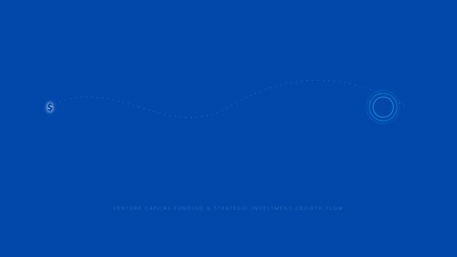 3D render of capital flow line moving across blue background creating investment growth animation designed for financial visuals, business analytics and video editing overlays