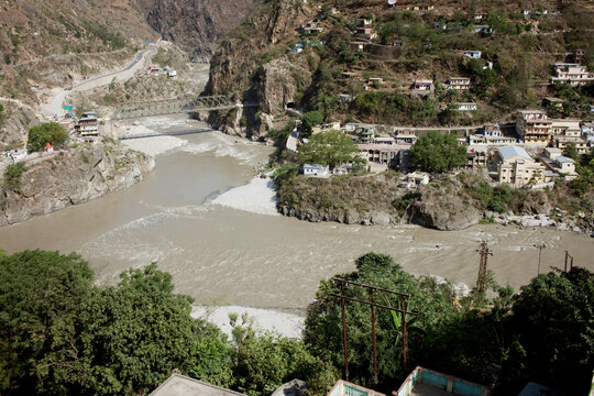 aerial view of the meeting of rivers