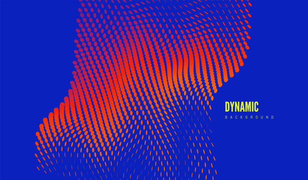 Grid surface. Dynamic particle flow. Abstract background. Big data. Texture. 3D illustration for brochure, poster, cover, card, presentation, flyer or banner.