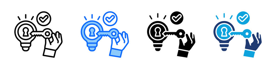 Fototapeta premium Problem Solving Icon Set Multi Style Vector Illustration