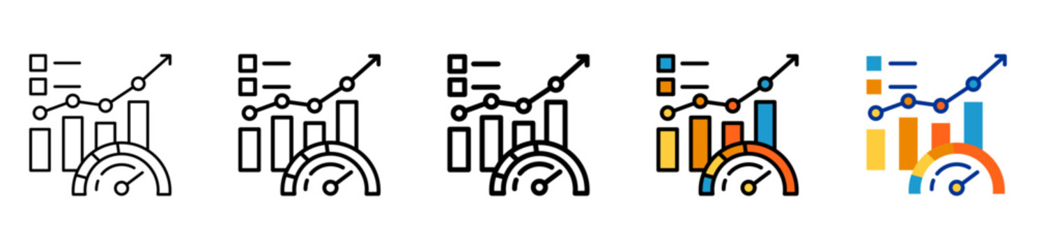 Measurement Icon With Differences and Colors Style Illustration