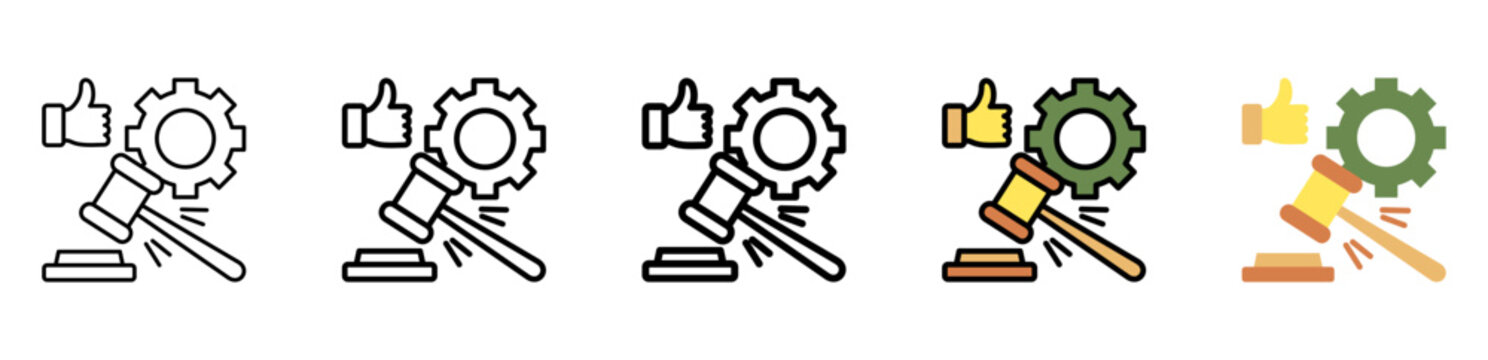 Judgement Icon With Differences and Colors Style Illustration