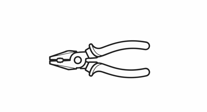 A black and white line drawing of a pair of pliers
