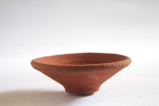 clay bowl isolated on white background