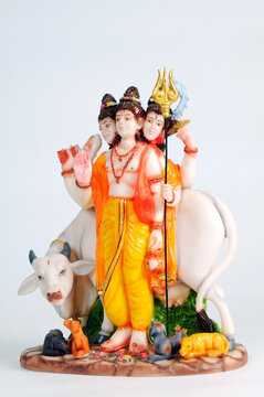 Lord Dattatreya statue with cow
