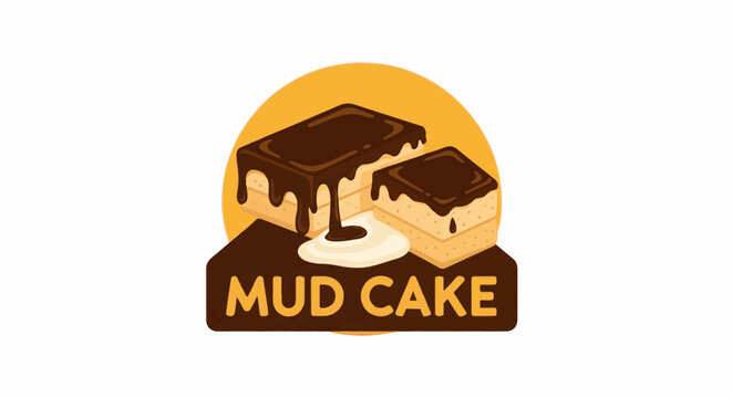 Two frosted mud cakes with chocolate glaze and cream