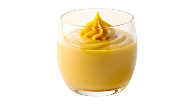 Mango dessert in glass isolated on transparent background delicious tropical treat