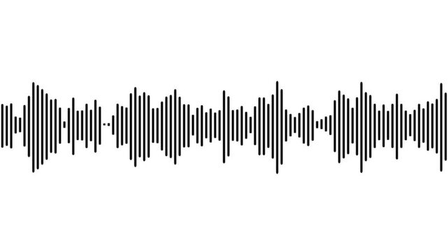 Black line audio wave visualisation voice record effect for overlay. audio sound wave spectrum concept,