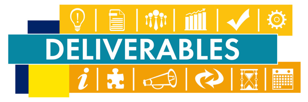 Deliverables Blue Orange Lines Business Symbols Horizontal 