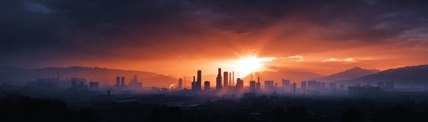 Fototapeta premium Desolate Urban Landscape: Symbol of Economic Decline and Environmental Decay