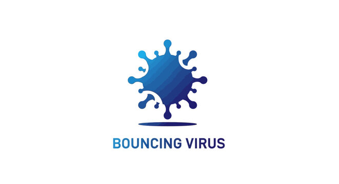 Blue Virus Logo Design on White Background for Health.