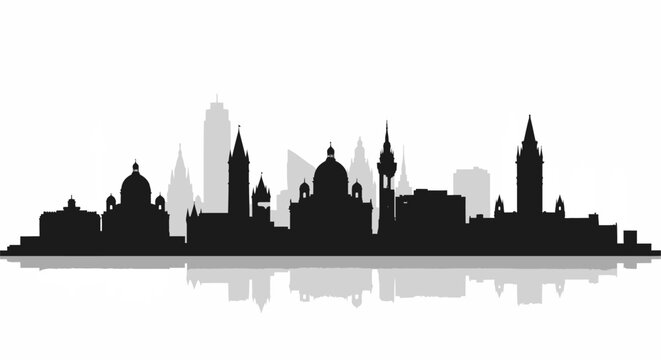 London city skyline silhouette UK urban landscape.