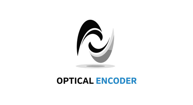 Abstract Optical Encoder Logo Design with Modern Graphic Elements.