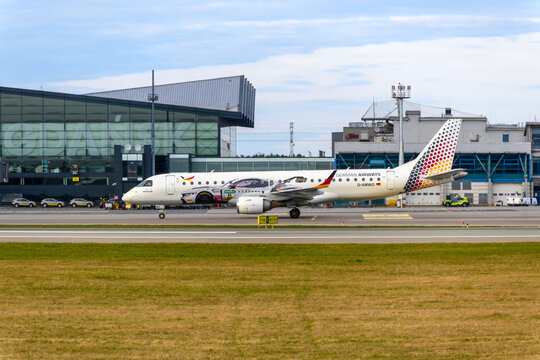 Gdansk, Poland - April 18, 2026: German Airways plane at Gdansk Airport, Poland