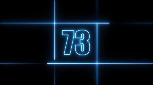 80 to 0 second modern digital countdown timer neon light style on black background, 80 seconds simple countdown timer. 80 second technology digital neon led light game timer animation
