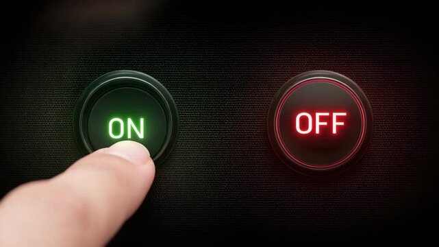 finger touch digital glowing on button animation