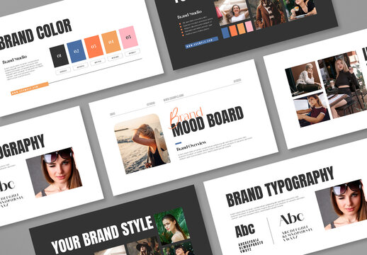 Creative Brand Mood Board Template with Modern Aesthetic Layout