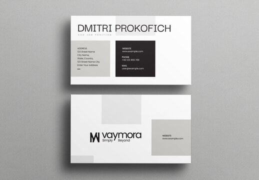 Minimal Business Card Template Clean Corporate Identity Branding Design