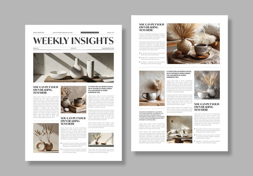 Professional Business Newsletter Template with Corporate Content