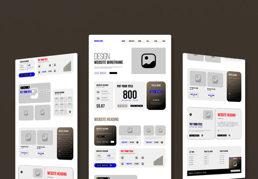 Modern Website Wireframe Design Template