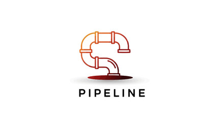 Obraz premium Creative Pipeline Logo Design - Modern Illustration of Plumbing System.