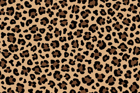 Fashion dark brown leopard seamless pattern. Vector