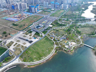 Obraz premium Aerial photography of Dong'an Lake Sports Park in Chengdu