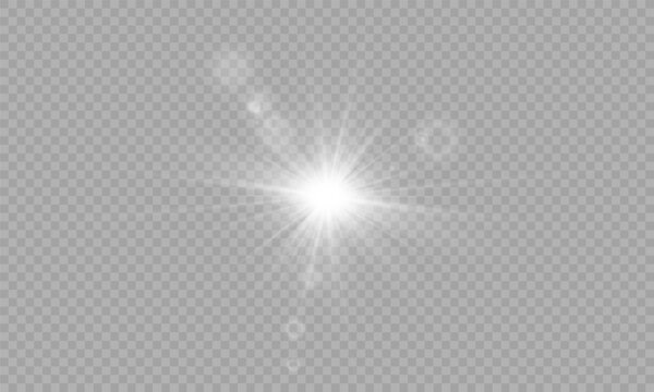 Glow isolated white transparent light effect, sun light with lens flare effect. Sun flush, Overlays, light, Sun, sunrays, transitions, lens flare, light leaks and glare in PNG format. PNG sunlight fla