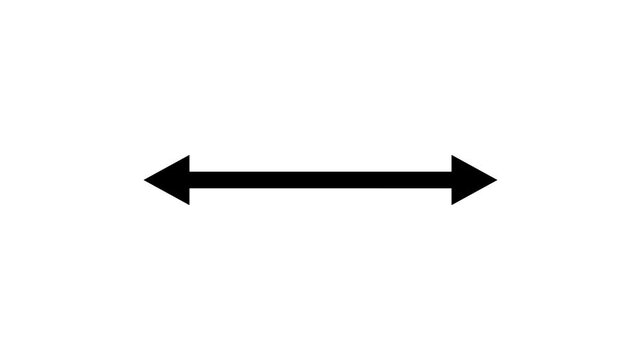 Double side indicator arrow animation on white background. Left and right arrow icon motion graphics. two side arrow distance 4k video footage.