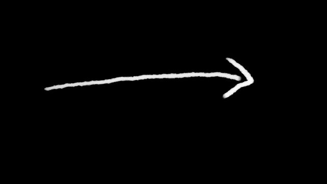 Hand Drawn Arrow Animation Set with Transparent Background, Doodle Sketch Pointer Motion Graphics Alpha Channel