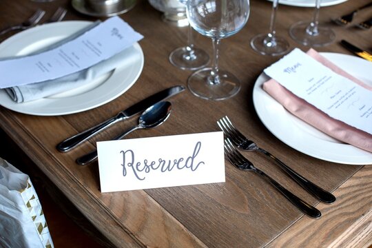 Elegant reserved table setting