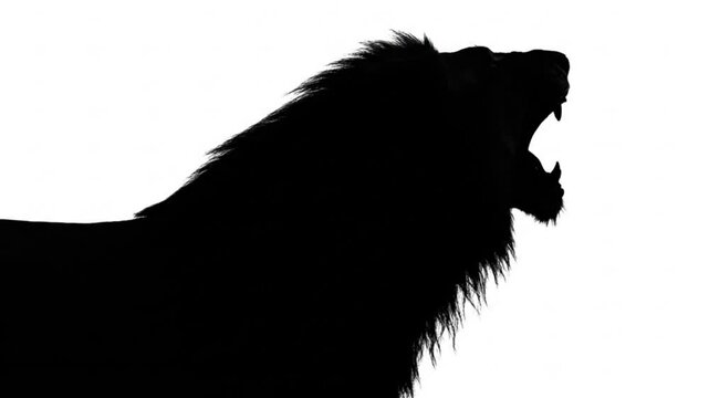 silhouette of a lion roaring video
