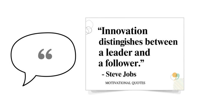 Steve Jobs quote on innovation distinguishing leaders from followers.