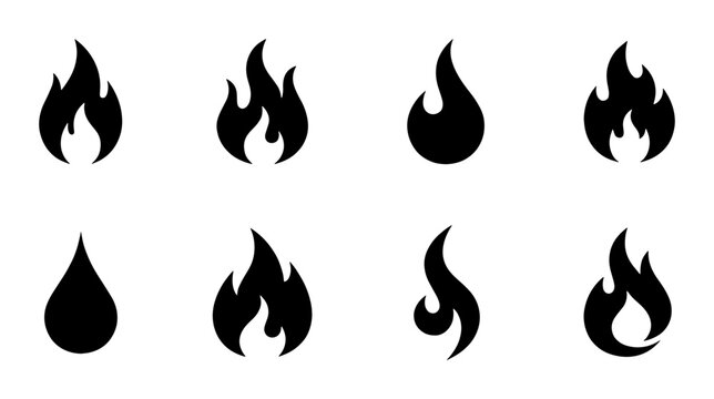 set of fire flames