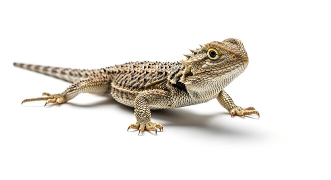 Bearded dragon lizard standing alone.